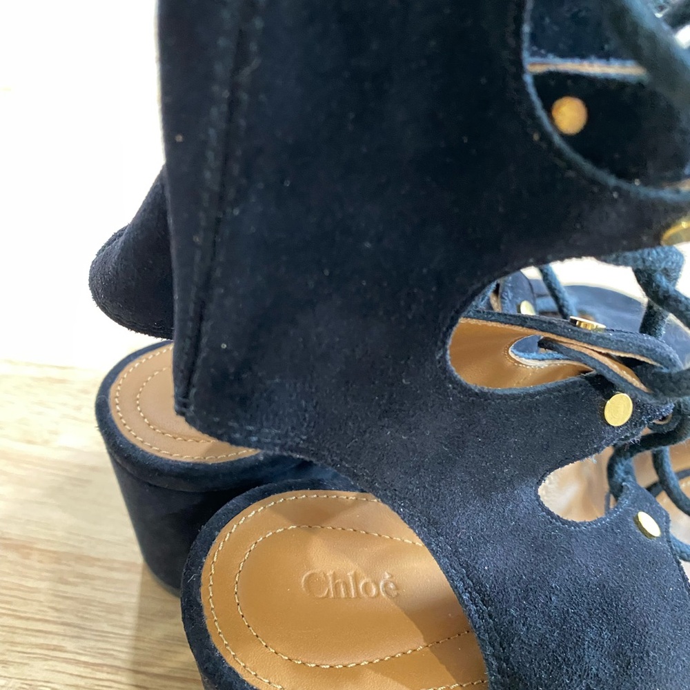 Brand new Chloe black suede Foster Gladiator Sandals - Picture 5 of 11